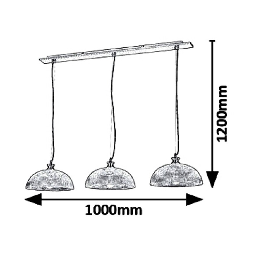 Rabalux 5460 - Lysekrone i en snor PETRINA 3xE27/40W/230V