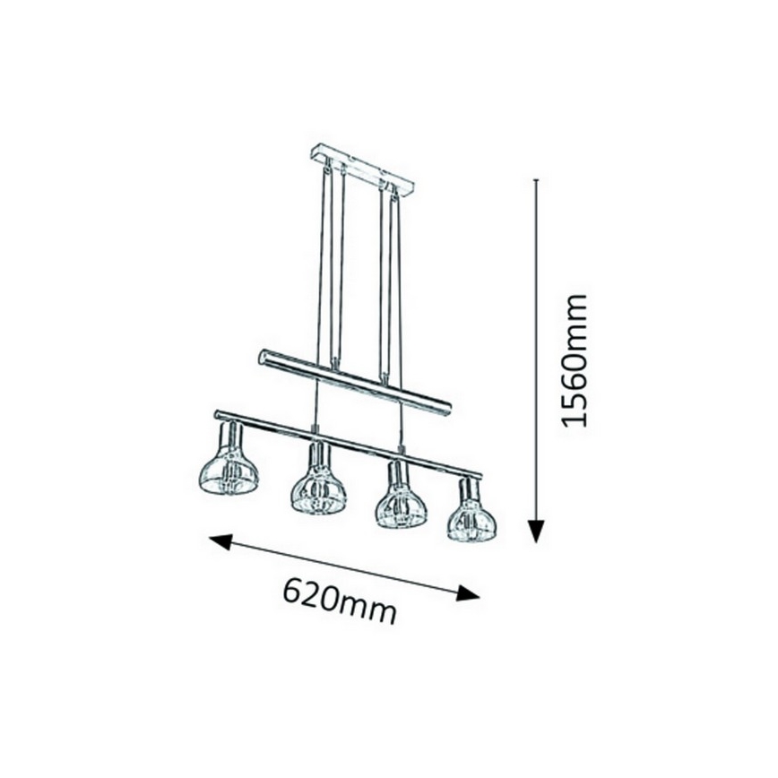 Rabalux 5551 - Lysekrone i en snor HOLLY 4xE14/40W/230V gylden