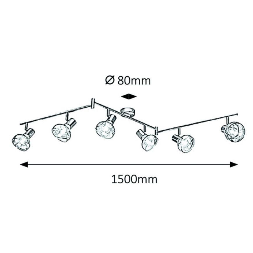 Rabalux 5553 - Spotlys HOLLY 6xE14/40W/230V gylden