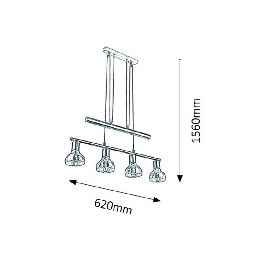 Rabalux - Lysekrone i en snor 4xE14/40W/230V blank krom