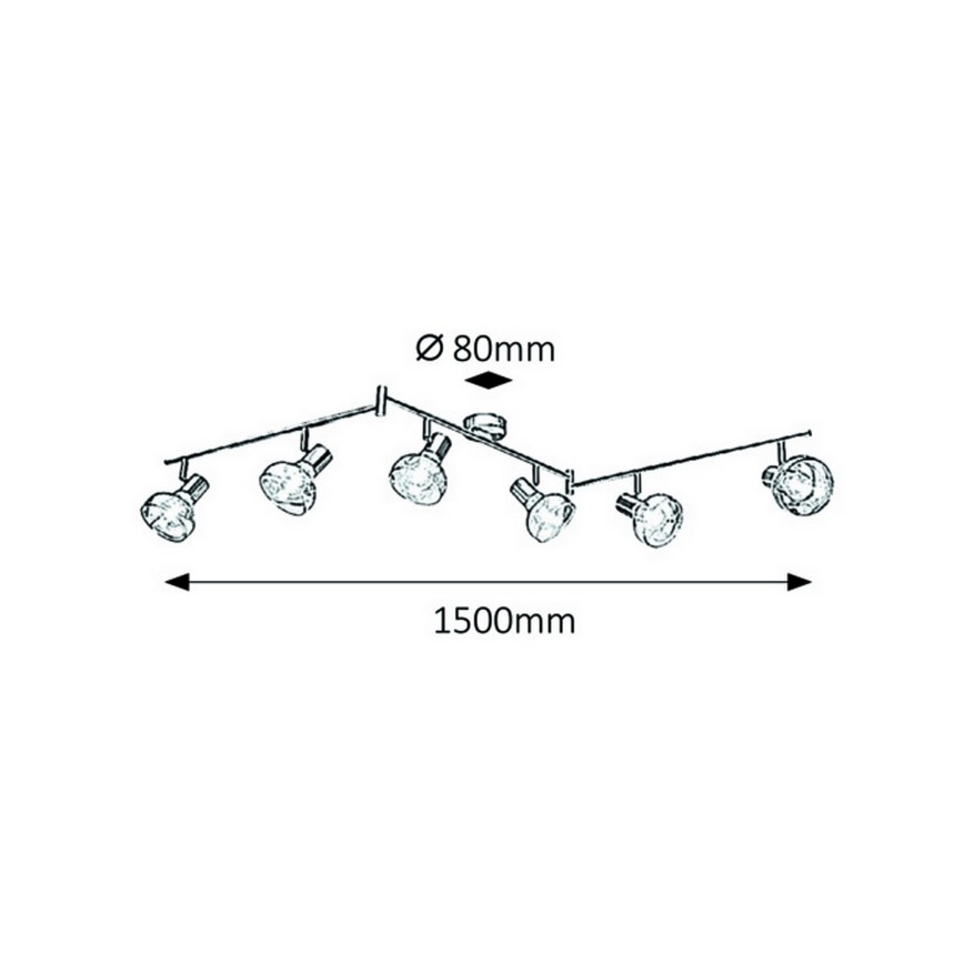 Rabalux 5562 - Spotlys HOLLY 6xE14/40W/230V blank krom