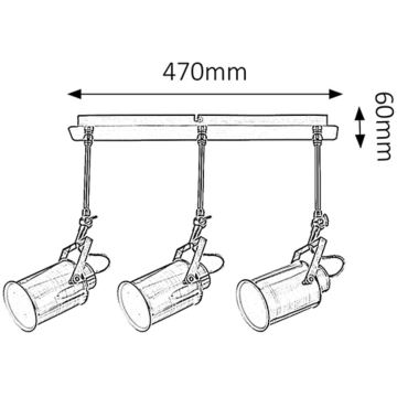 Rabalux - Spotlys 3xE27/60W