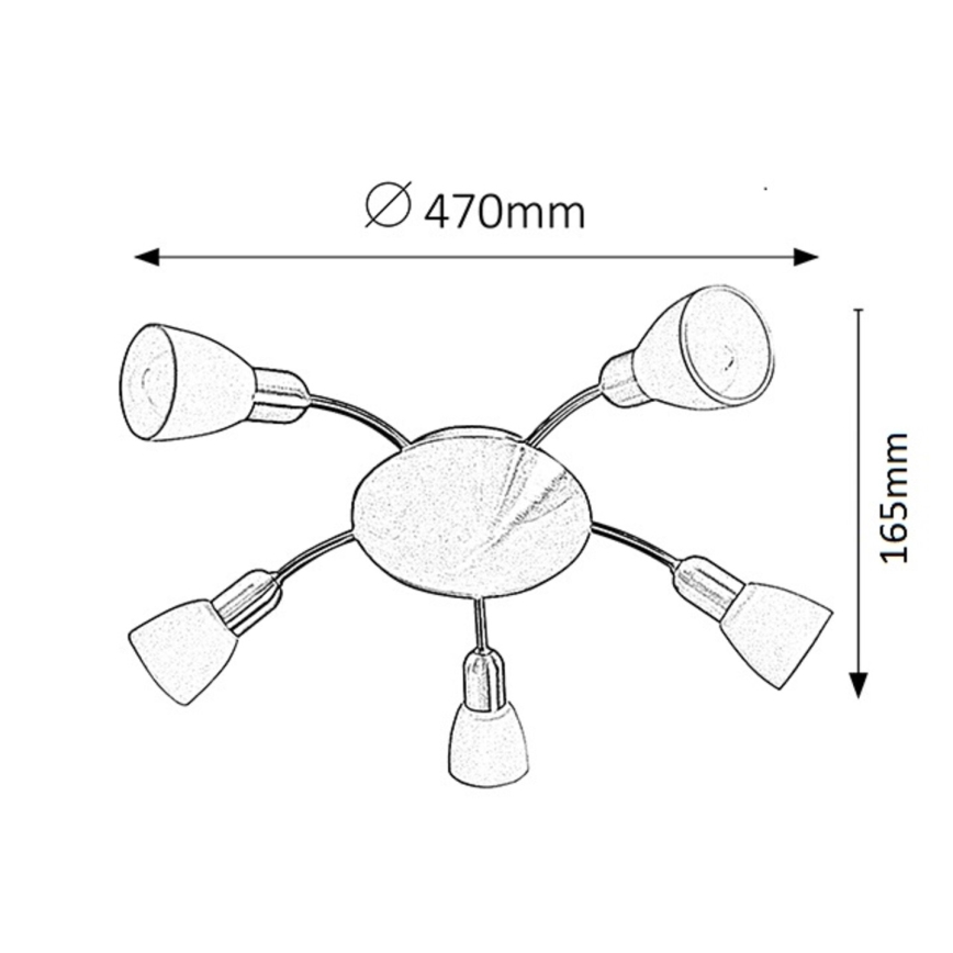 Rabalux - Lofts lys 5xE14/40W/230V