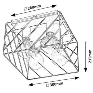 Rabalux - Loftlampe 4xE27/25W/230V