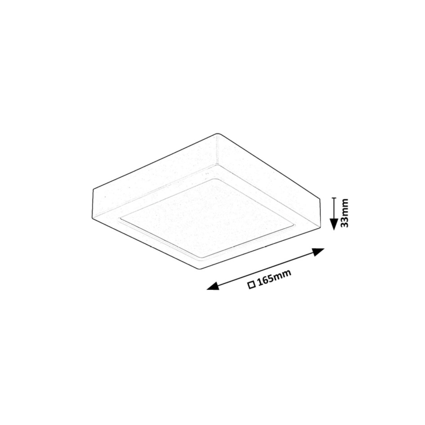 Rabalux - LED loftlampe LED/15W/230V 3000K 16x16 cm sort