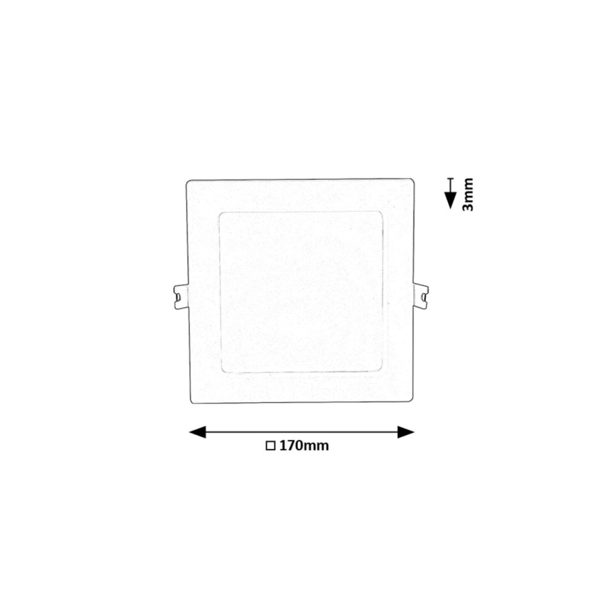 Rabalux - LED indbygningslampe LED/12W/230V 3000K 17x17 cm hvid