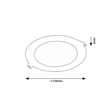 Rabalux - LED indbygningslampe LED/12W/230V diameter 17 cm sort