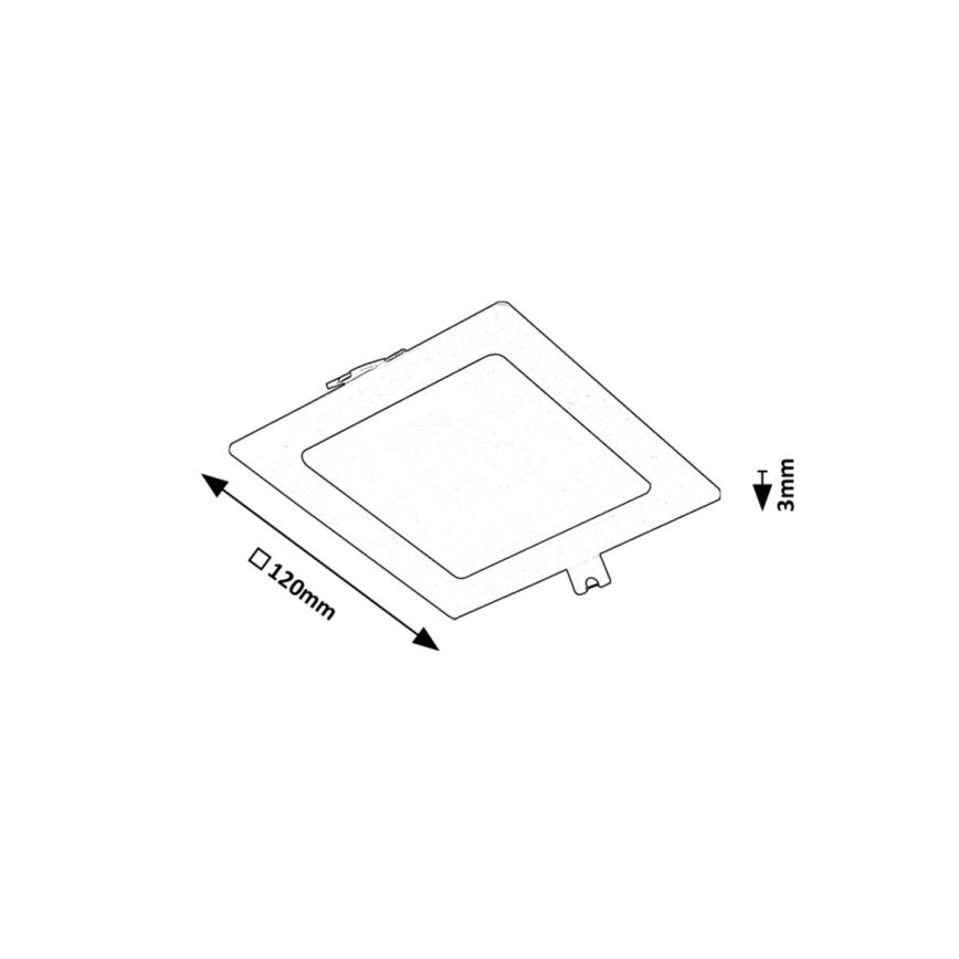 Rabalux - LED indbygningslampe LED/6W/230V 12x12 cm sort