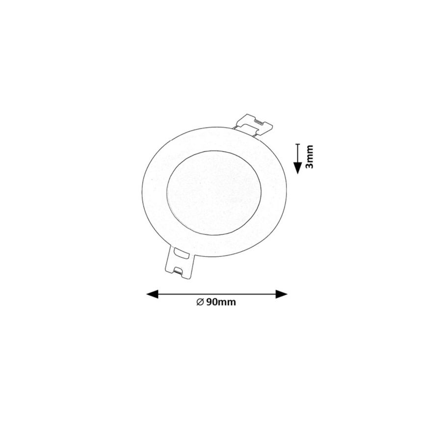 Rabalux - LED indbygningslampe LED/3W/230V diameter 9 cm sort