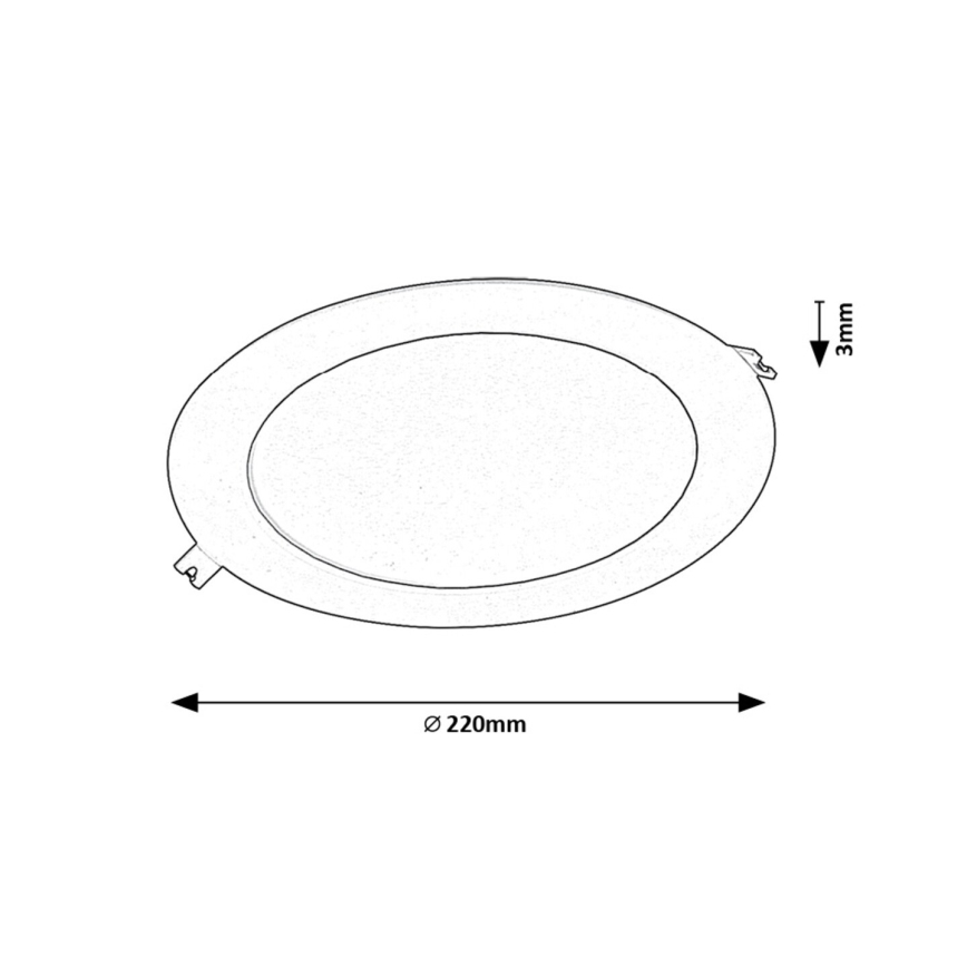 Rabalux - LED indbygningslampe LED/18W/230V diameter 22 cm sort