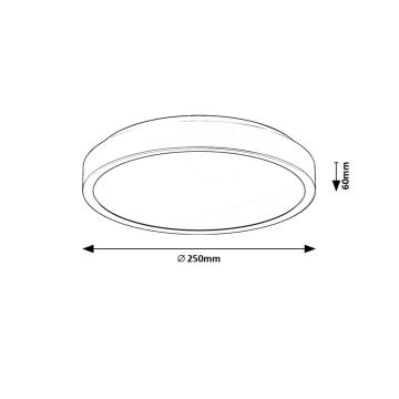 Rabalux - LED loftlampe til badeværelse LED/18W/230V IP44 4000K diameter 25 cm sort