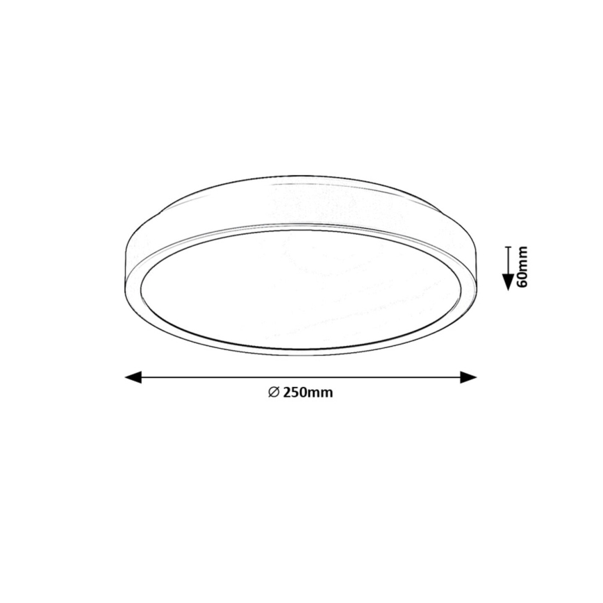 Rabalux - LED loftlampe til badeværelse LED/18W/230V IP44 4000K diameter 25 cm sort