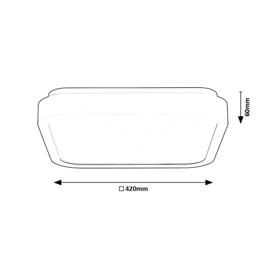 Rabalux - LED loftlampe til badeværelse LED/48W/230V IP44 4000K 42x42 cm sort