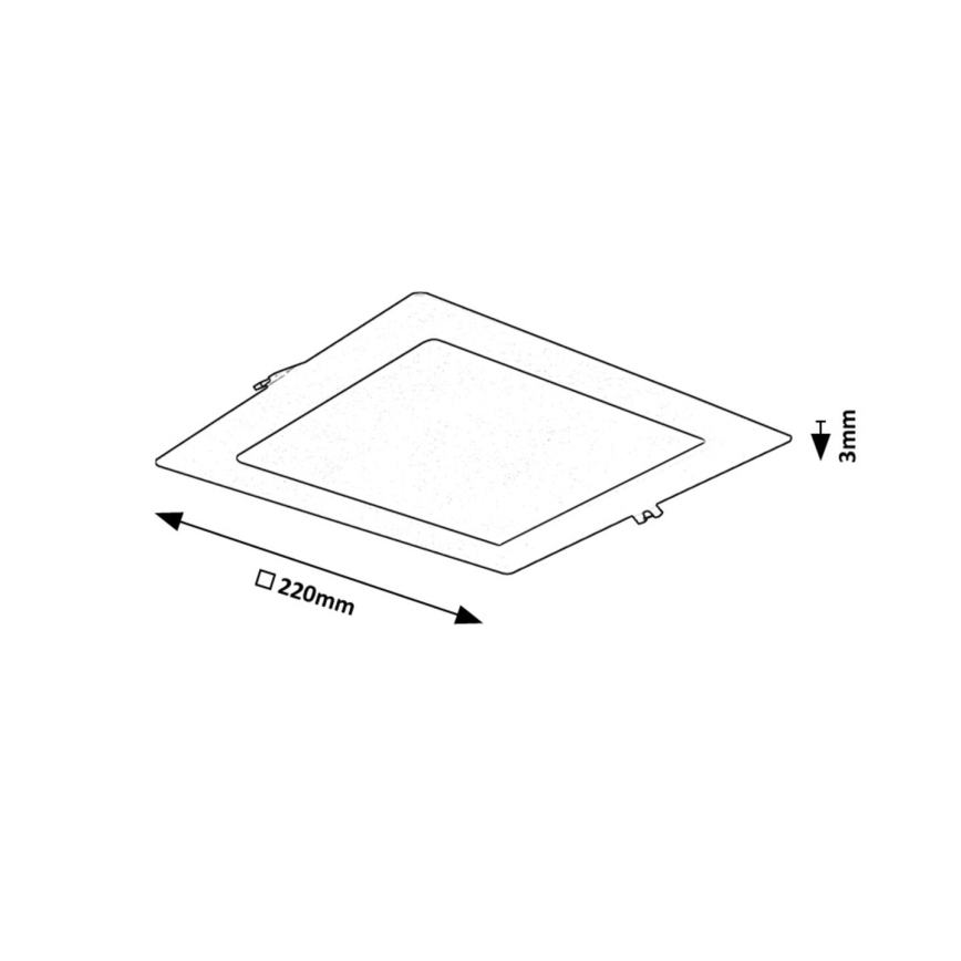 Rabalux - LED indbygningslampe LED/18W/230V 22x22 cm sort