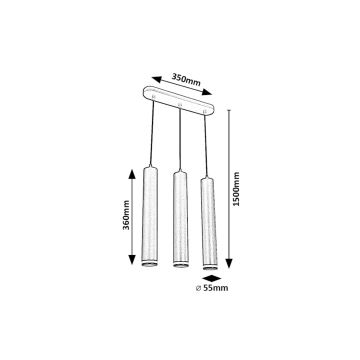 Rabalux - Pendel 3xGU10/5W/230V