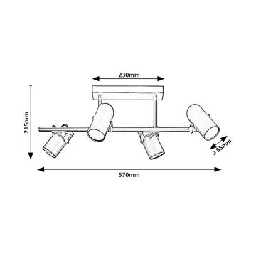 Rabalux - Loftlampe 4xGU10/25W/230V