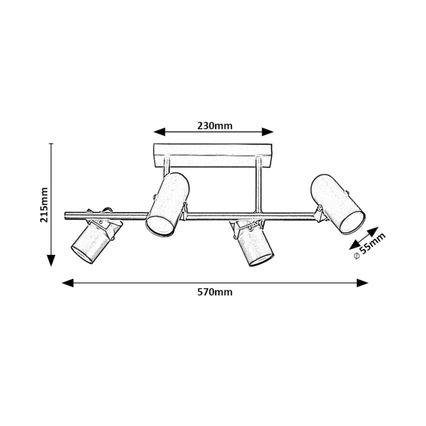 Rabalux - Loftlampe 4xGU10/25W/230V