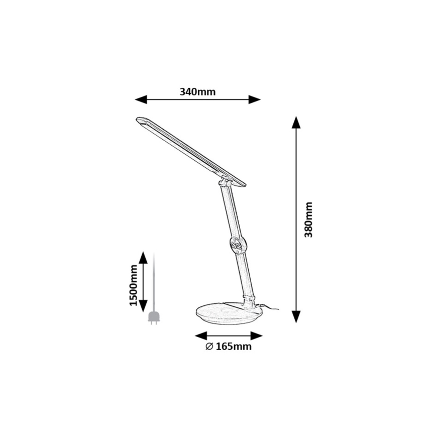 Rabalux - LED bordlampe m. touch-funktion dæmpbar med display LED/9W/230V 3000/4000/6500K