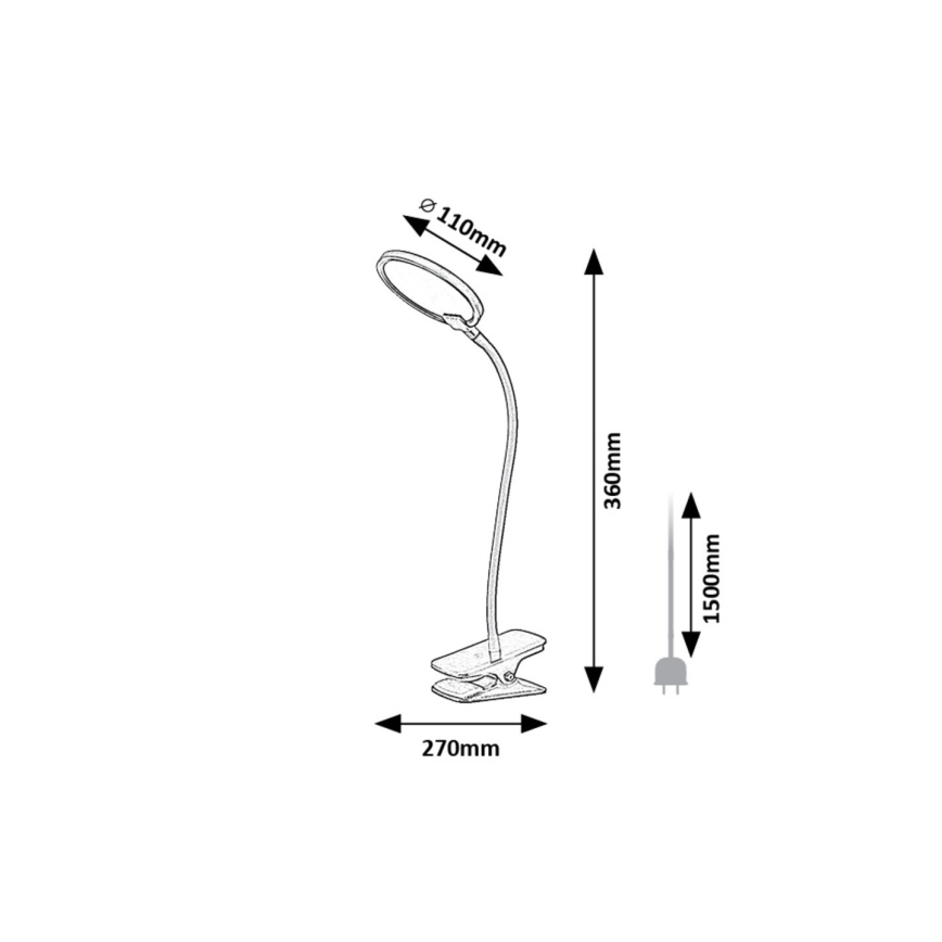 Rabalux - LED bordlampe dæmpbar med klemme LED/7W/230V 3000K