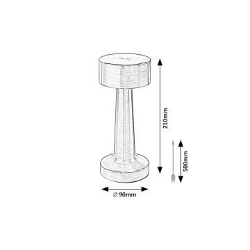 Rabalux - LED Genopladelig touch-funktion bordlampe LED/2,7W/5V 1200mAh 3000/4000/6000K krom