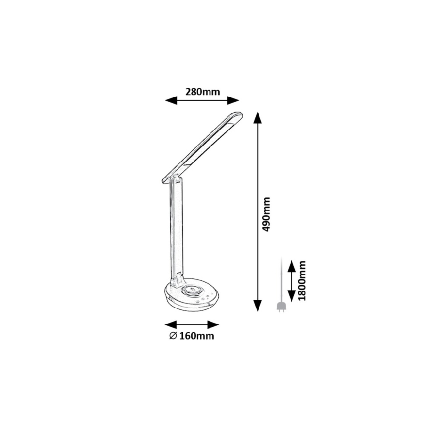 Rabalux - LED RGB Bordlampe m. touch-funktion dæmpbar LED/6W/230V 3000/4000/5000K sort