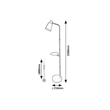 Rabalux - Gulvlampe med en hylde 1xE27/40W/230V sort