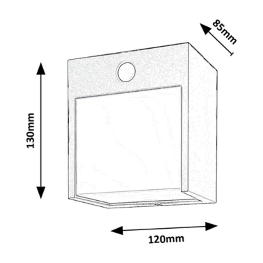 Rabalux - Udendørs LED væglampe med sensor LED/12W/230V sort IP54