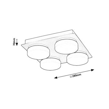 Rabalux - LED loftlampe til badeværelse 4xLED/5,2W/230V IP44 sort