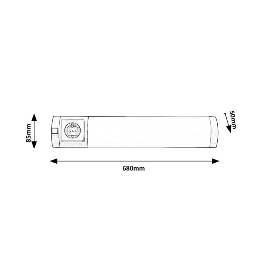 Rabalux - LED underskabslampe med skuffe LED/8W/230V 4000K 68 cm mat krom