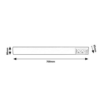 Rabalux - LED underskabslampe med 2 stikkontakter LED/15W/230V 4000K 70 cm hvid