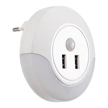 Rabalux - LED Vågelampe med sensor 2xUSB LED/13,9W/230V 3000K