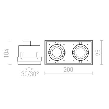 RED - Design Rendl - R12053 - Indbygningslampe ELECTRA 2xGU10/50W/230V