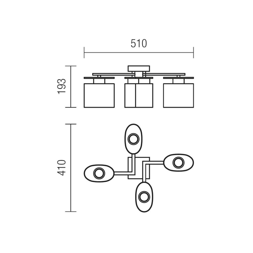 Redo 01-1029 - Loftlampe SHAPE 4xE14/28W/230V