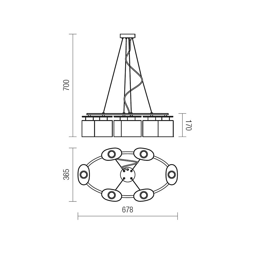 Redo 01-1031 - Pendel SHAPE 6xE14/28W/230V