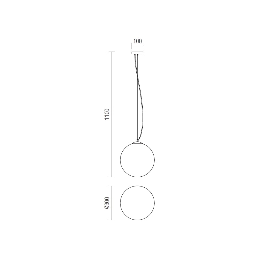 Redo 01-1065 - Pendel OLA 1xE27/42W/230V diameter 30 cm