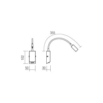 Redo 01-1193 - LED Fleksibel lille lampe HELLO LED/3W/230V hvid