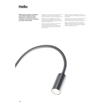 Redo 01-1194 - LED Fleksibel lille lampe HELLO LED/3W/230V sort