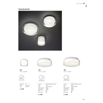 Redo 01-1454 - LED loftlampe til badeværelse NAJI LED/18W/230V diameter 35 cm IP44