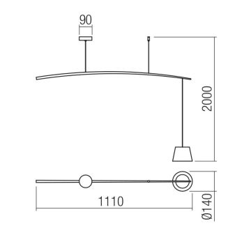 Redo 01-1498 - LED pendel LOLLI LED/6W/230V sort