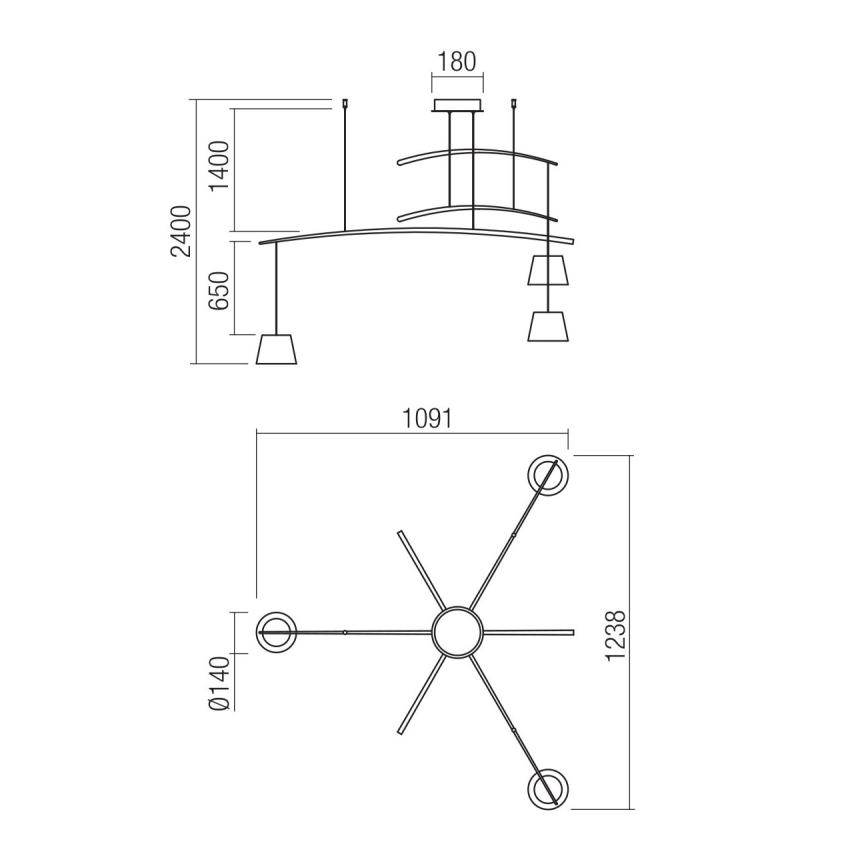 Redo 01-1524 - LED pendel LOLLI 3xLED/6W/230V hvid