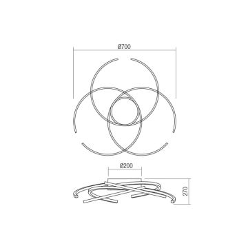 Redo 01-1801 - LED loftlampe dæmpbar ALIEN LED/60W/230V 3000K diameter 70 cm hvid