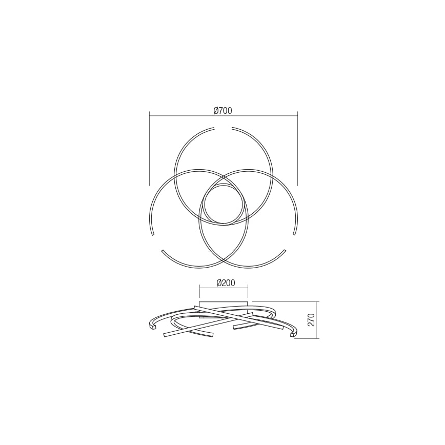 Redo 01-1801 - LED loftlampe dæmpbar ALIEN LED/60W/230V 3000K diameter 70 cm hvid