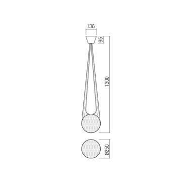 Redo 01-1972 - LED pendel ALLURIA 1xE27/5W/230V diameter 25 cm