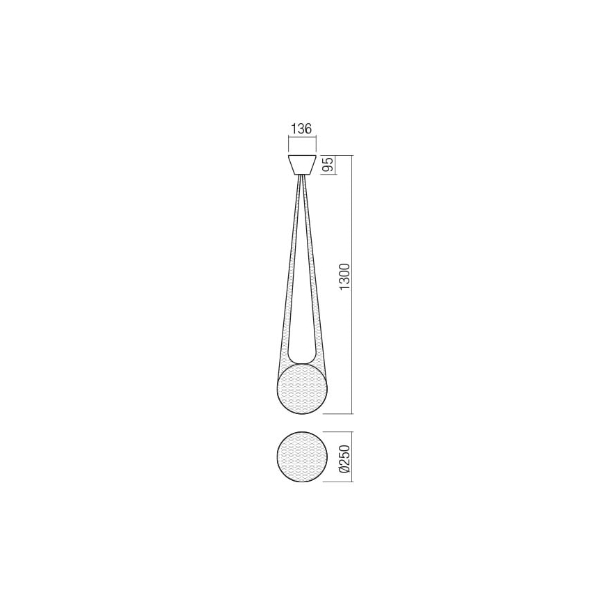 Redo 01-1972 - LED pendel ALLURIA 1xE27/5W/230V diameter 25 cm