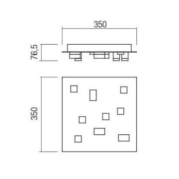 Redo 01-2015 - LED loftlampe PIXEL LED/27W/230V 3000K 35x35 cm sort