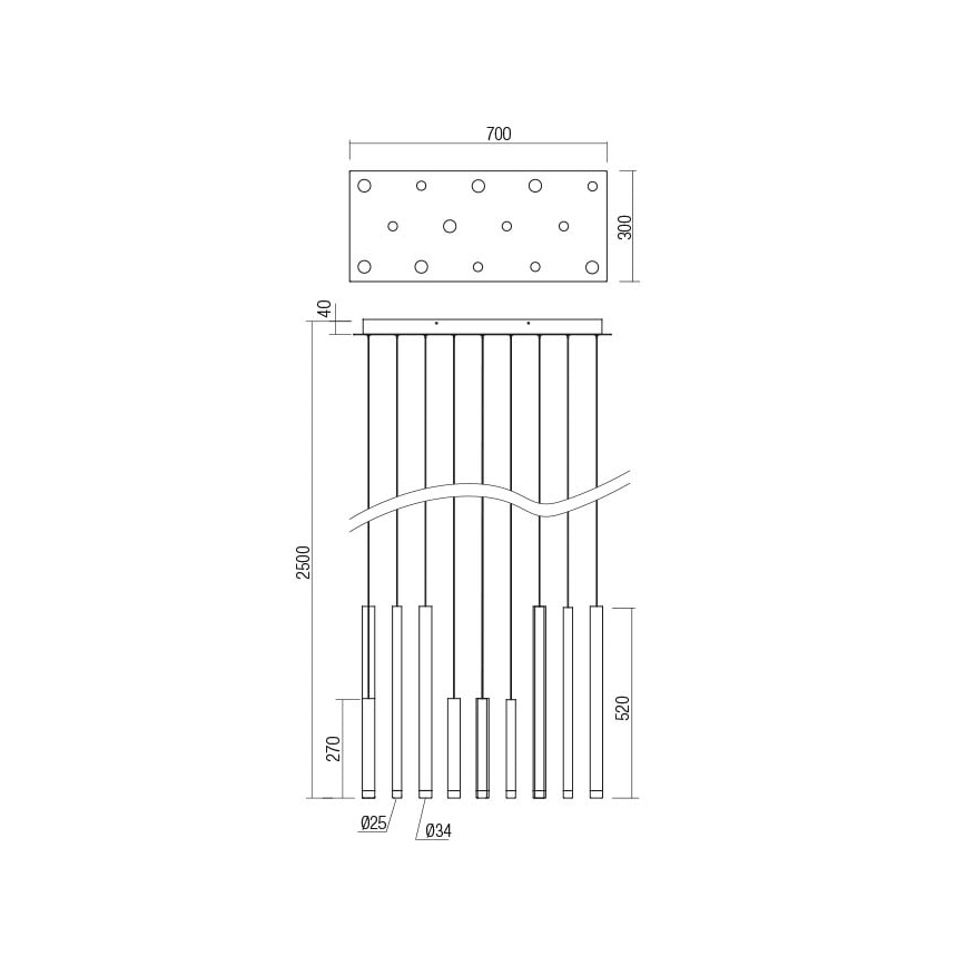 Redo 01-2054 - LED pendel MADISON 14xLED/4W/230V guldfarvet