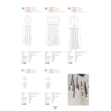 Redo 01-2056 - LED pendel MADISON 14xLED/4W/230V sort