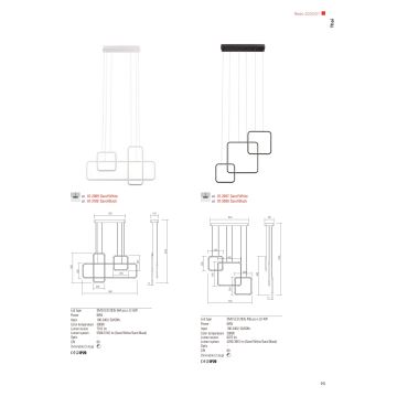 Redo 01-2097 - LED pendel dæmpbar THAI LED/66W/230V 3000K hvid