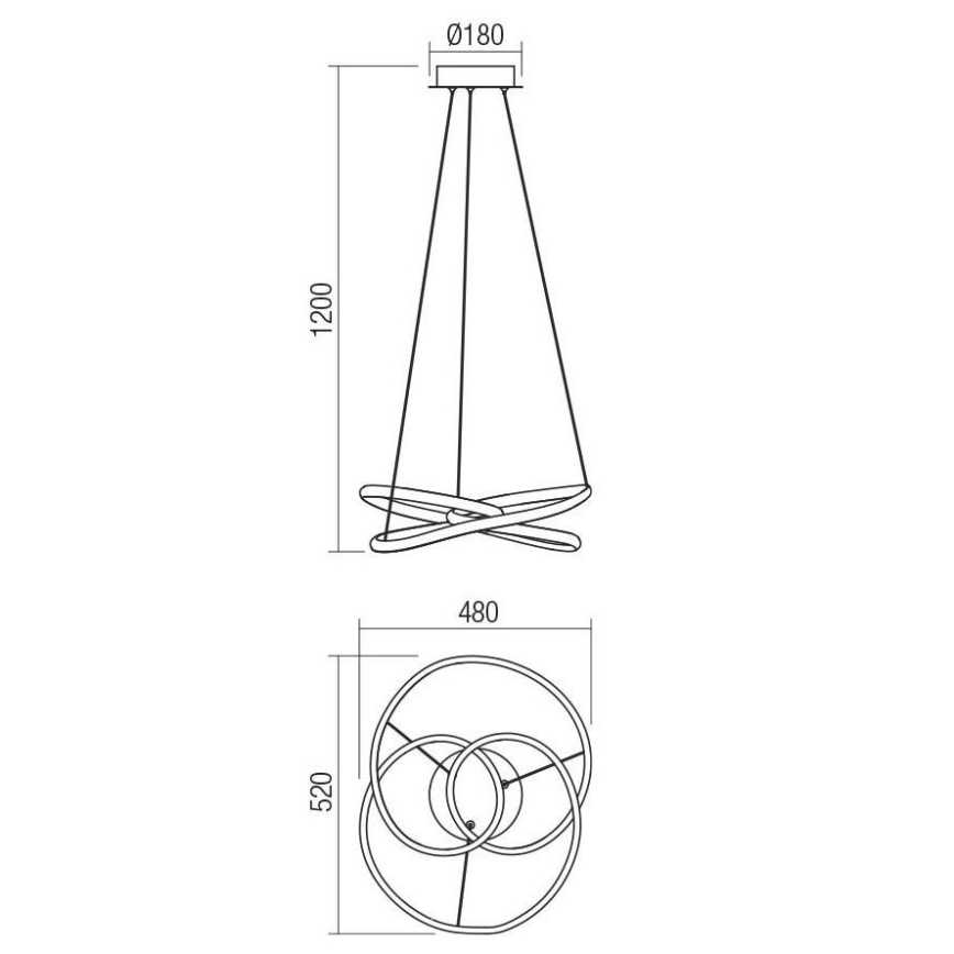 Redo 01-2190 - LED pendel dæmpbar SINTRA LED/40W/230V