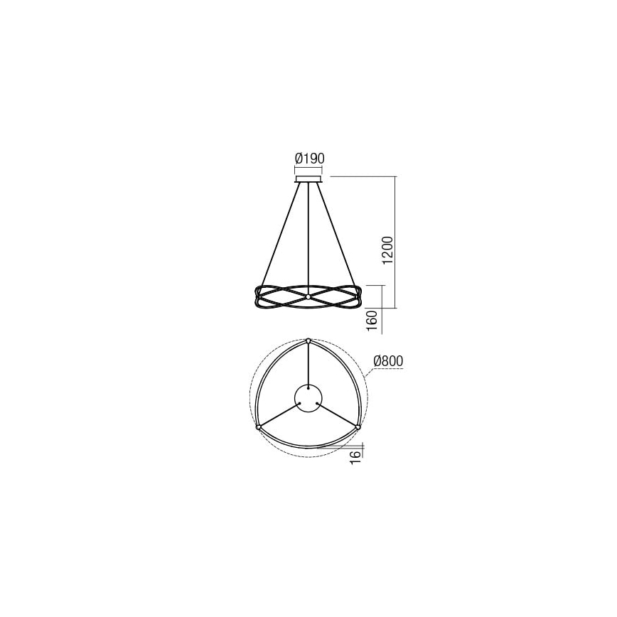 Redo 01-2251 - LED pendel dæmpbar QUARK LED/43W/230V 3000K diameter 60 cm krom